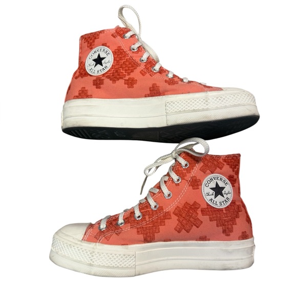 Chuck Taylor Converse All Star Lift Hi Sneaker, orange, embroidered, size 9 - Picture 3 of 7